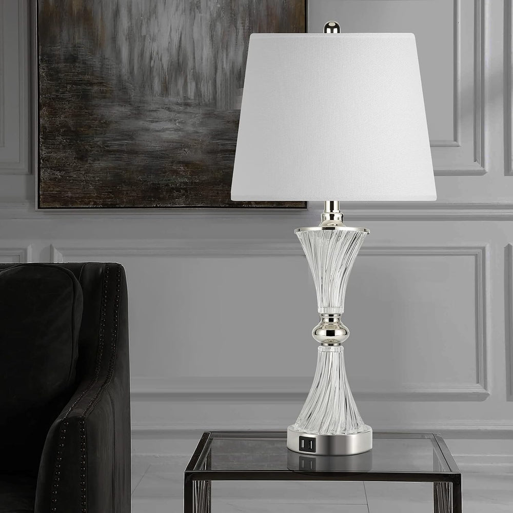 Hamucd Touch Control Table Lamp for Bedrooms 3 Way Dimmable White Drum Shade ...