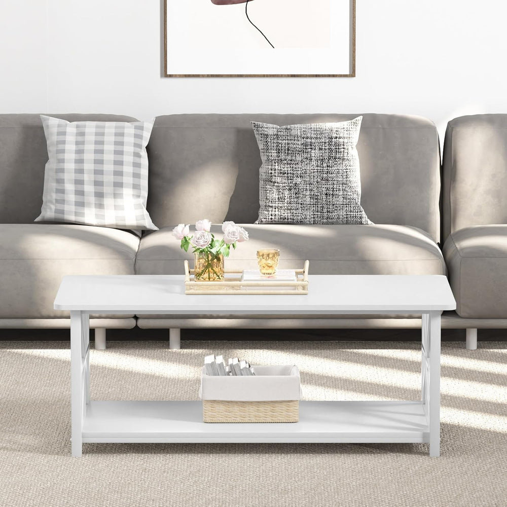 GreenForest Coffee Table for Living Room with Round Corners