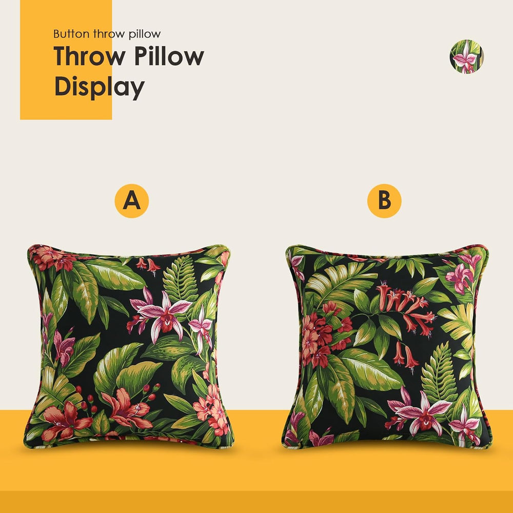 Outdoor Decorative Pillows Pack of 4, 16" x 16" Outdoor Pillow Set ...