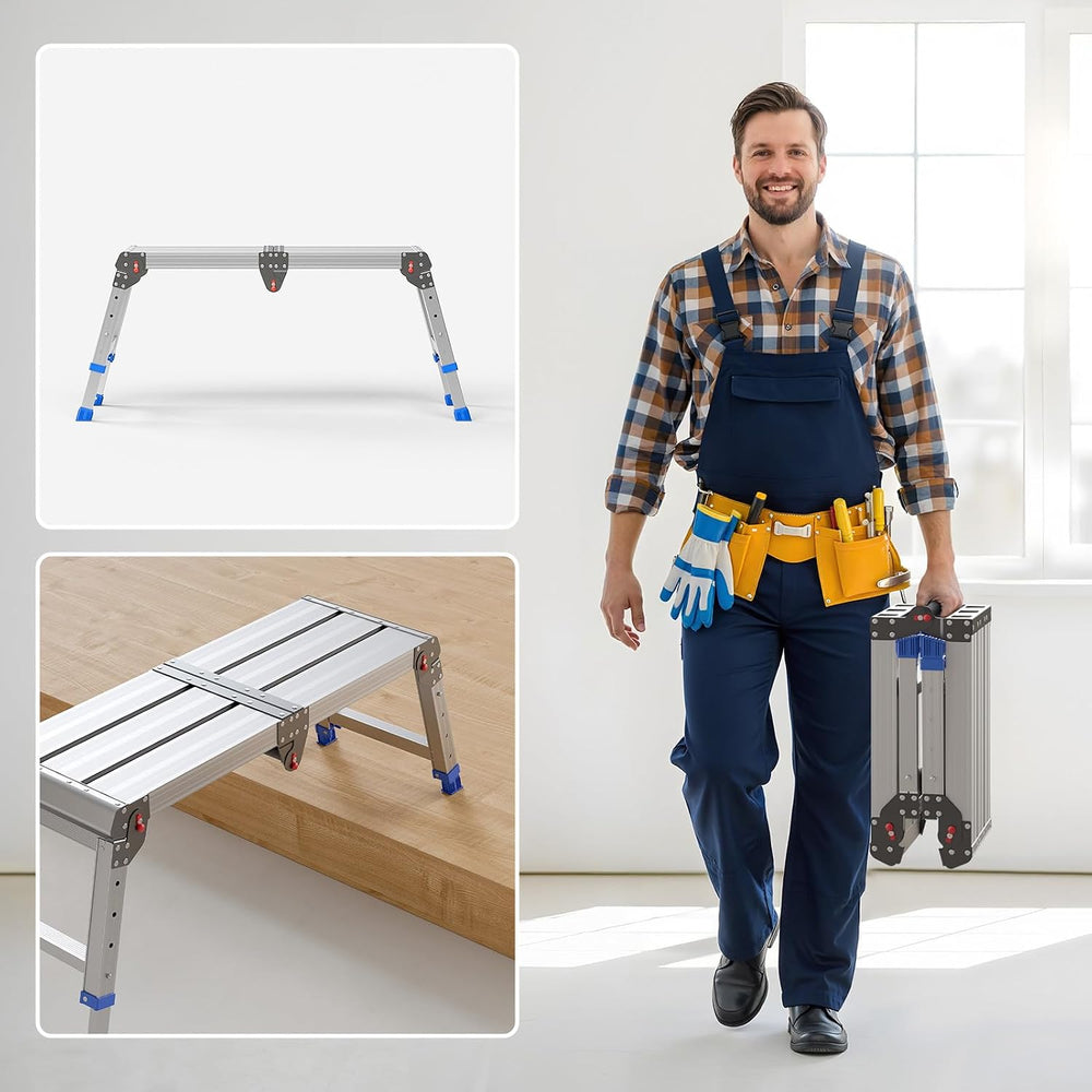 Loyoda Folding Work Platform for Adults, Portable Aluminum Step Stool 500lb