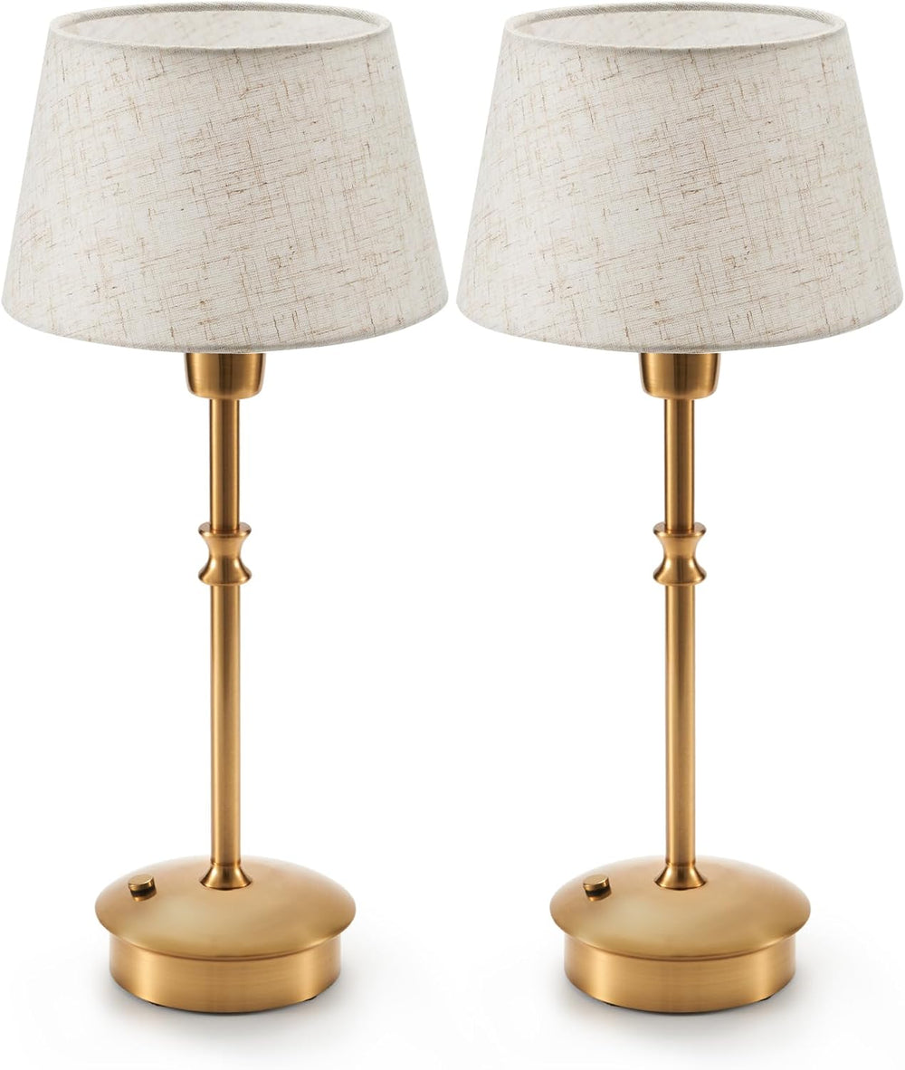 UMEXUS 2 Pack Small Cordless Rechargeable Table Lamp, Battery Operated Lamp