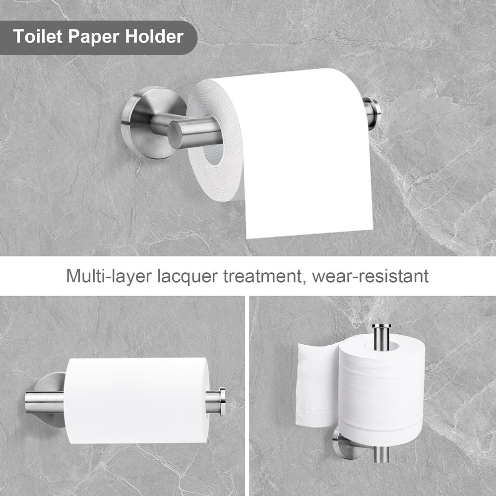5pcs Brushed Ncikel Bathroom Accessories Set, 24 inch Towel Bar