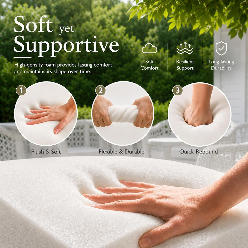 Outdoor Seat Cushions for Patio Furniture, 19x19 Inch Square Patio Chair Cush...