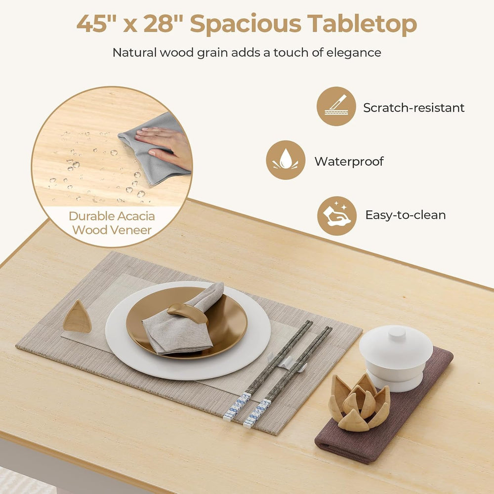 Tangkula Mid-Century Modern Dining Table Set for 4, Wood Kitchen Table Set