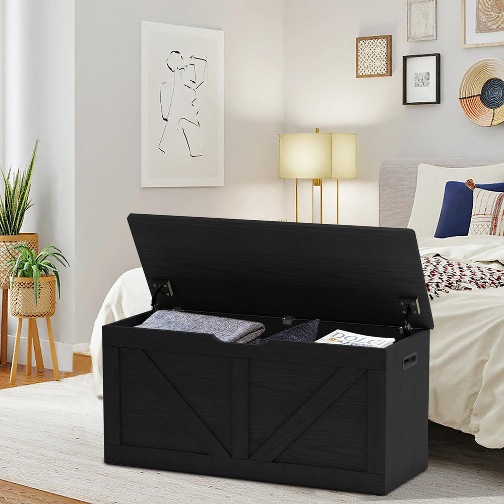 Timberer 39.4" Storage Chest, Wooden Storage Bench, Large Storage Trunk