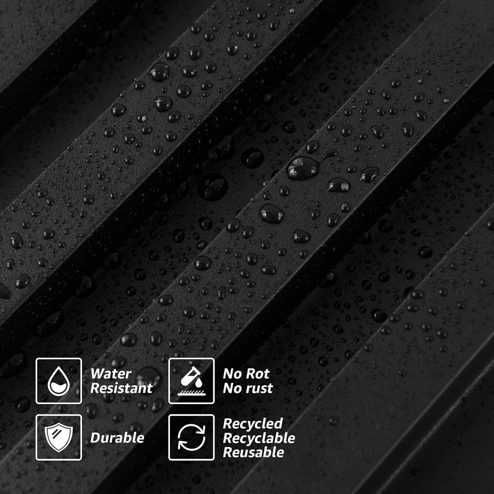 Art3d 96 x 6 Inch WPC Wood Diffuser Slat Wall Panel, 8-Pack, Matte Black