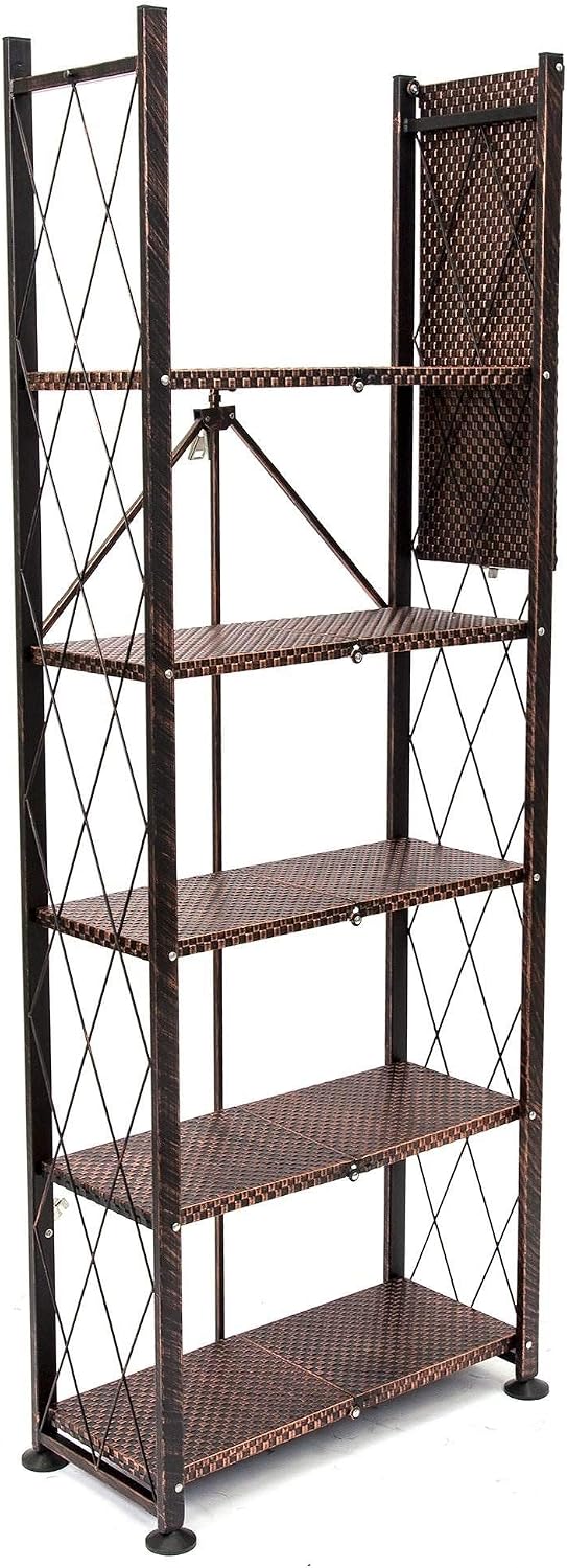 Origami 6-Tier Foldable Storage Shelves, Heavy Duty Shelving Rack Unit with W...