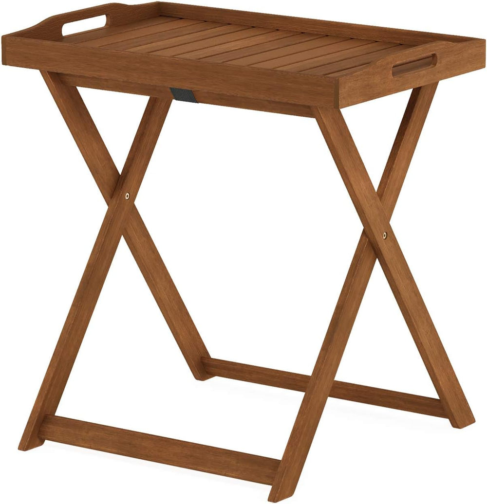 Furinno TIOMAN Outdoor Patio Tray Table, Natural