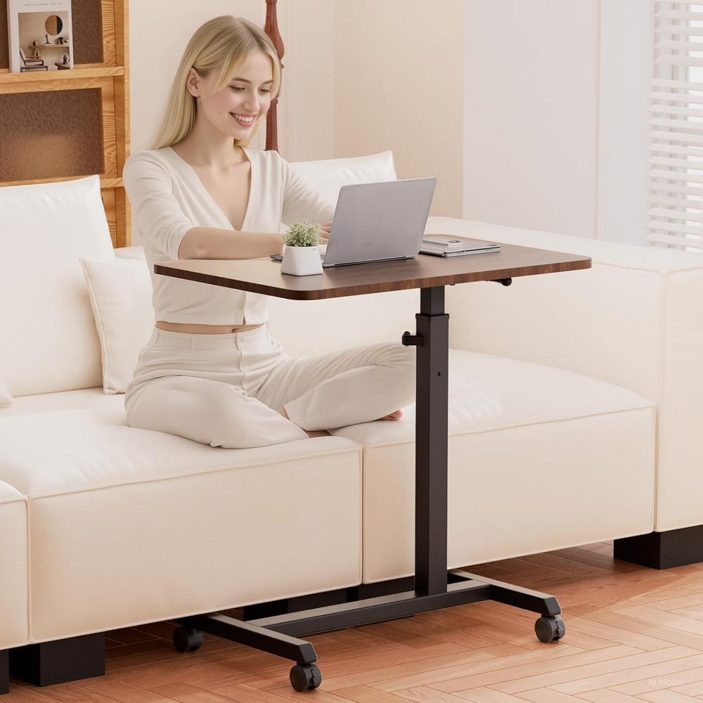 GTPLAYER Small Standing Desk, 24 Inches Foldable Mobile Rolling Laptop PC Tab...