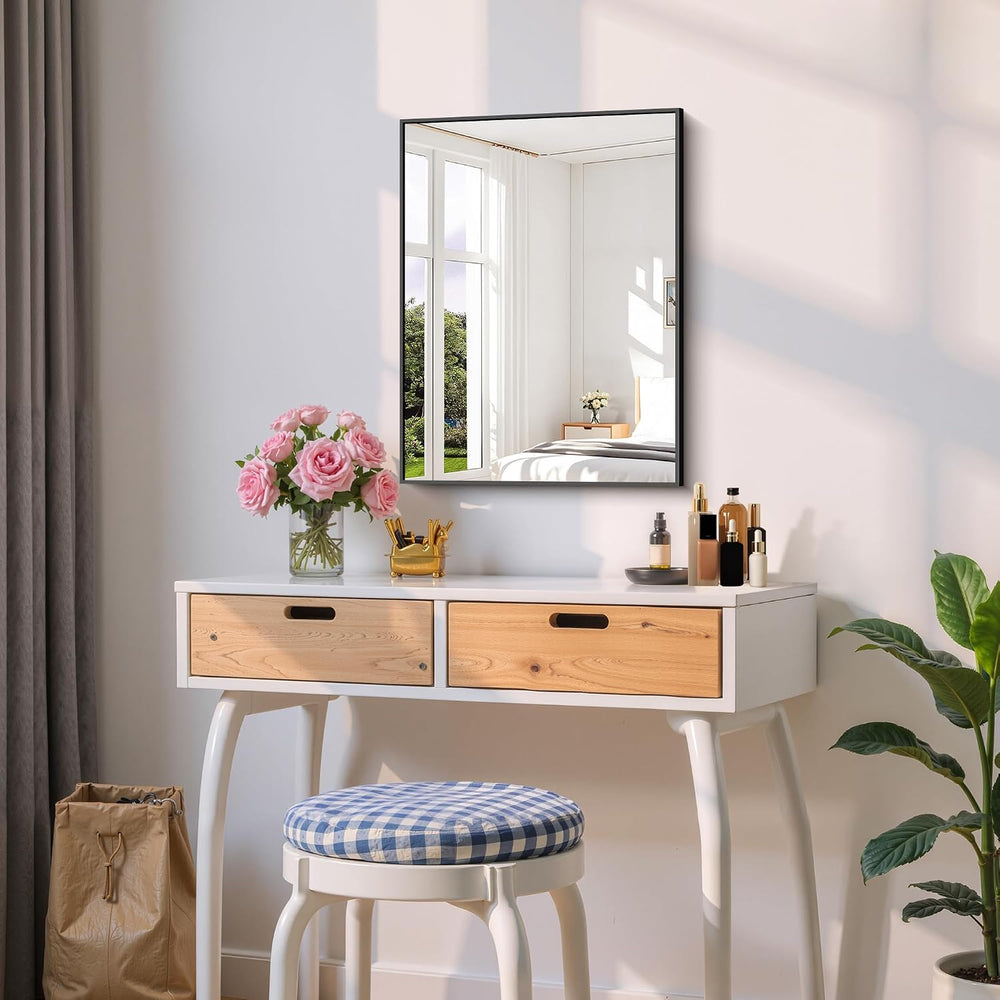 COFENY Black Bathroom Mirrors for Over Sink, 18x24 inch Rectangle Mirror