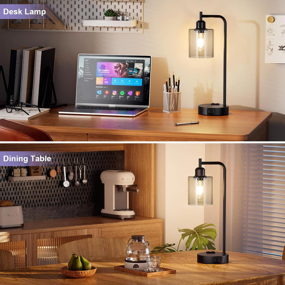 Innqoo Industrial Touch Bedroom Lamps for Bedrooms Set of 2-3-Way Dimmable Ta...