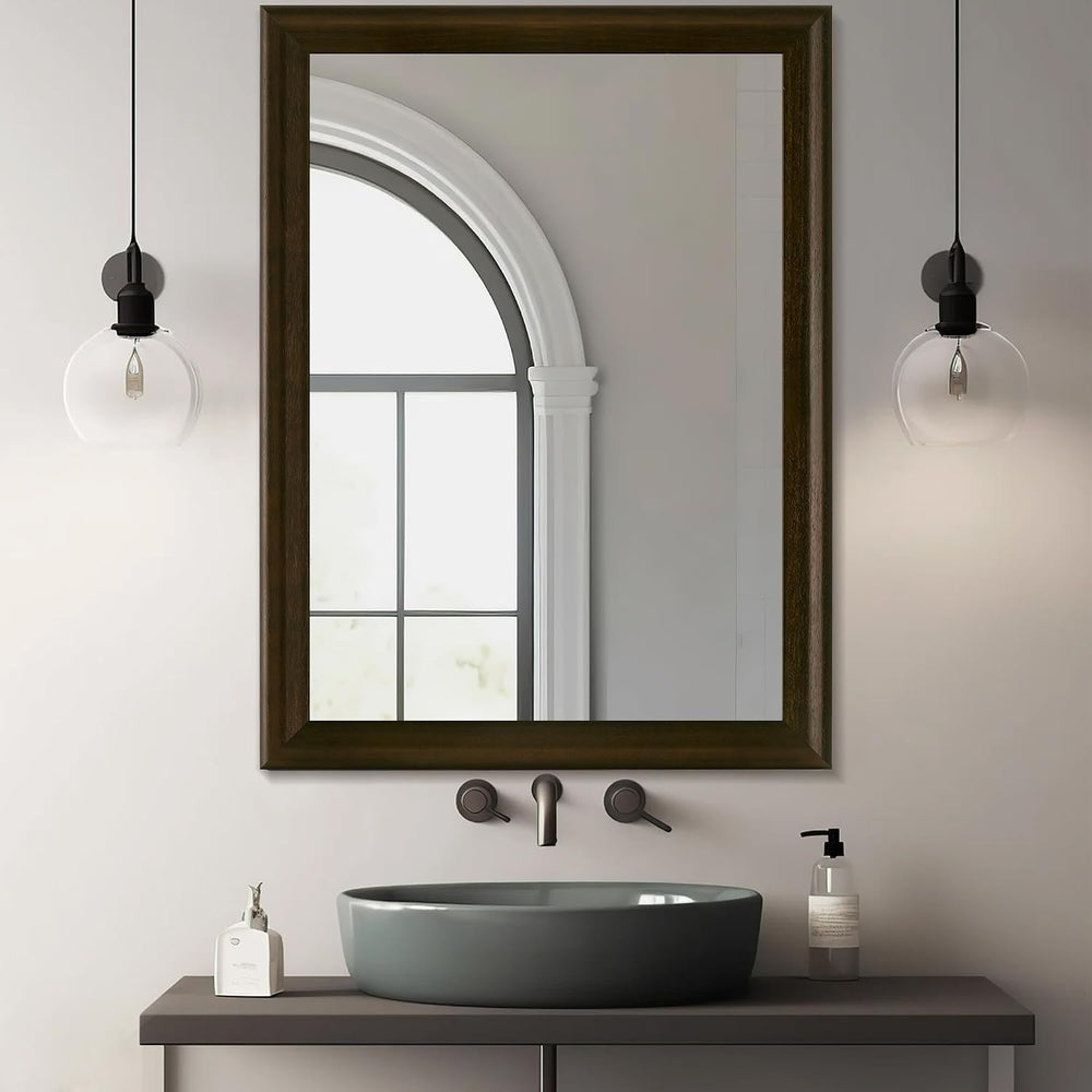 Rustic Wood Wall Mirror for Bathroom,Rectangle Large 30 x 40 inch Mirror
