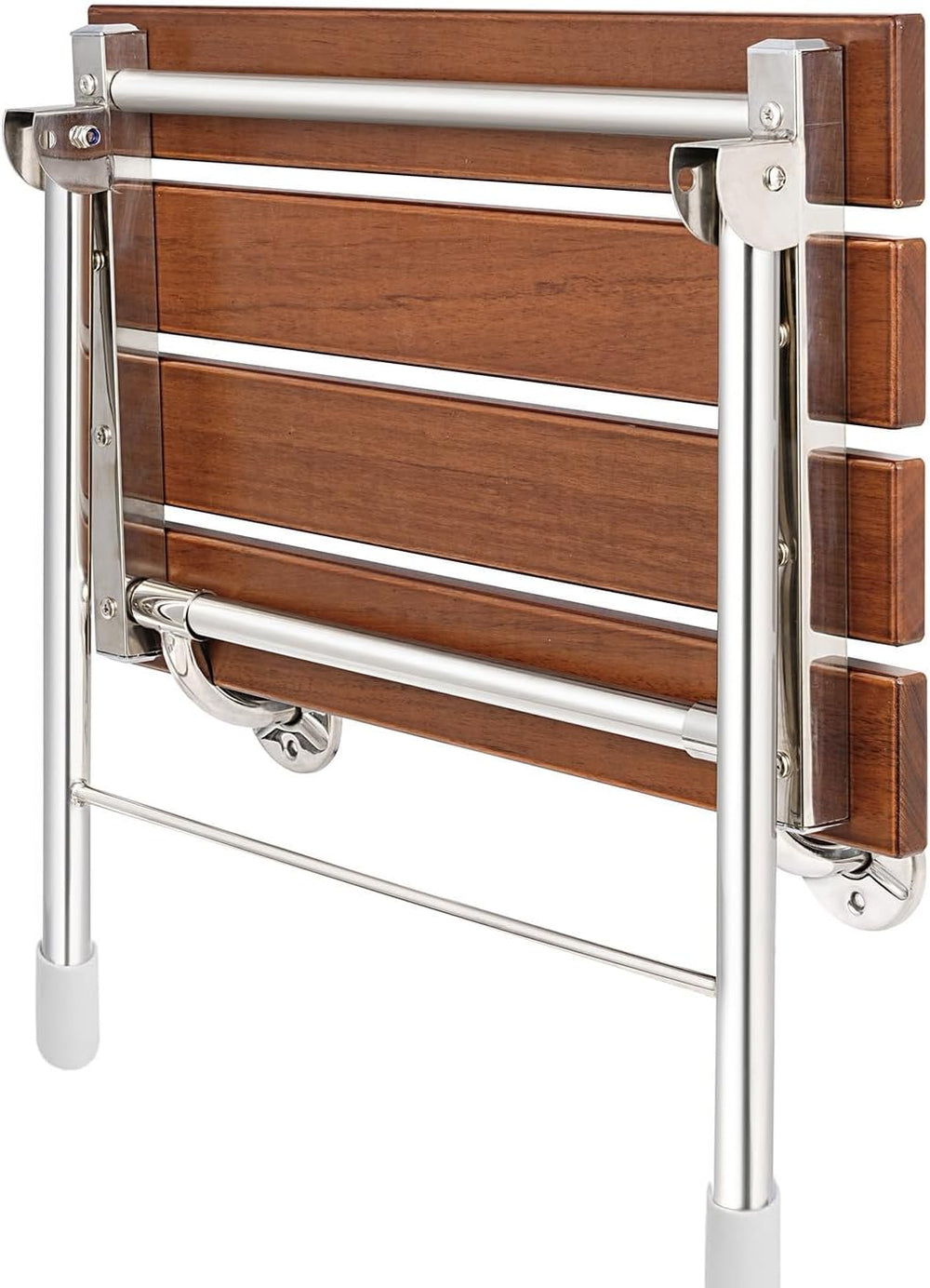 Foldable 21.5" Teak Wood Shower Seat Bench with Supporting Legs, 400lb C...