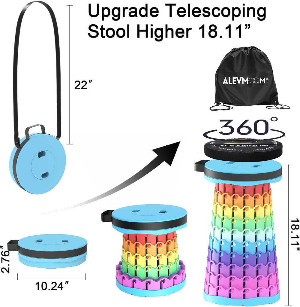 ALEVMOOM Upgraded Collapsible Stool with Cushion & Bag, 18" H Portab...