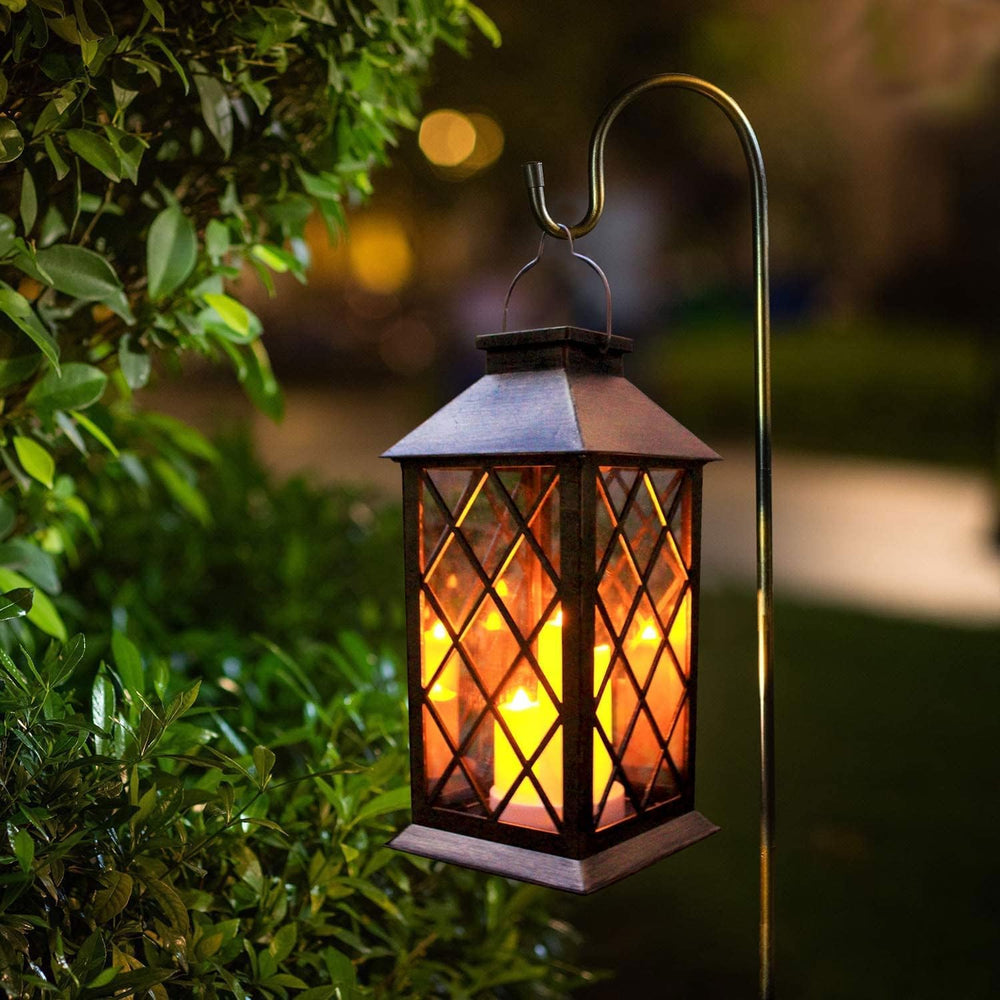 Solar Outdoor Lantern, Garden Hanging Waterproof Lanterns PVC Upgrade 3 LED F...