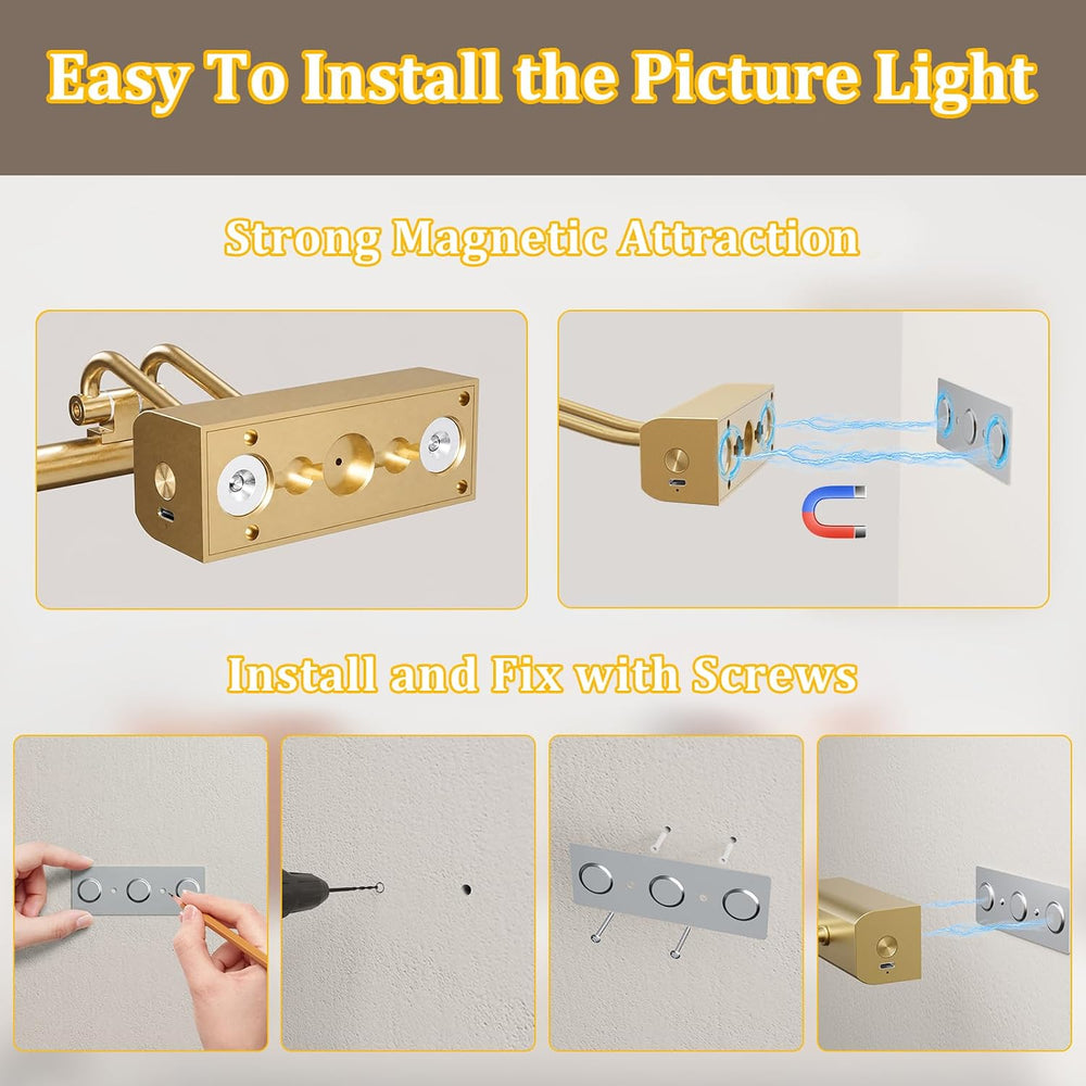 Picture Light for Wall Set of 2, Gold
