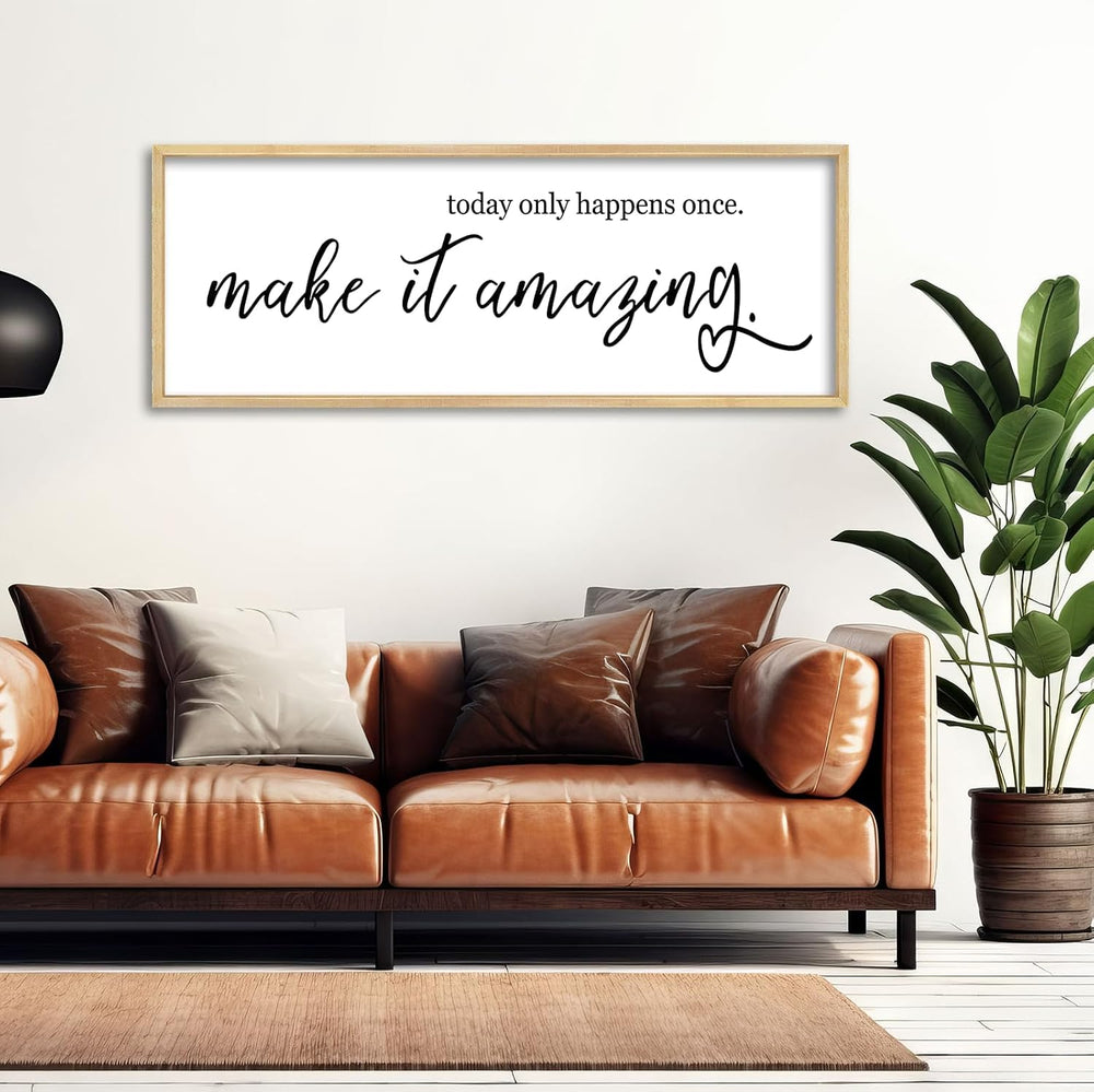 Inspirational Wall Art Decor "Today Only Happens Once" Motivational...