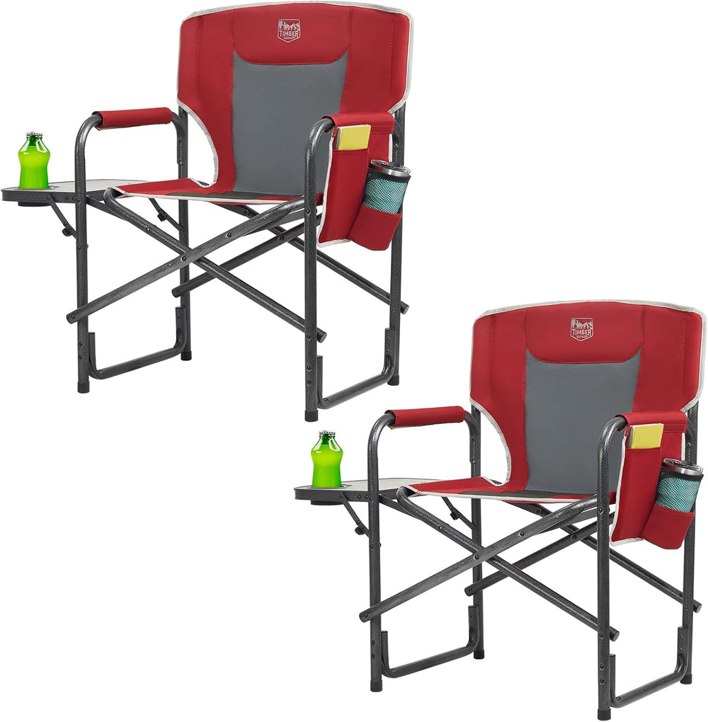TIMBER RIDGE Lightweight Oversized Camping Chair, Aluminum Directors Chair wi...