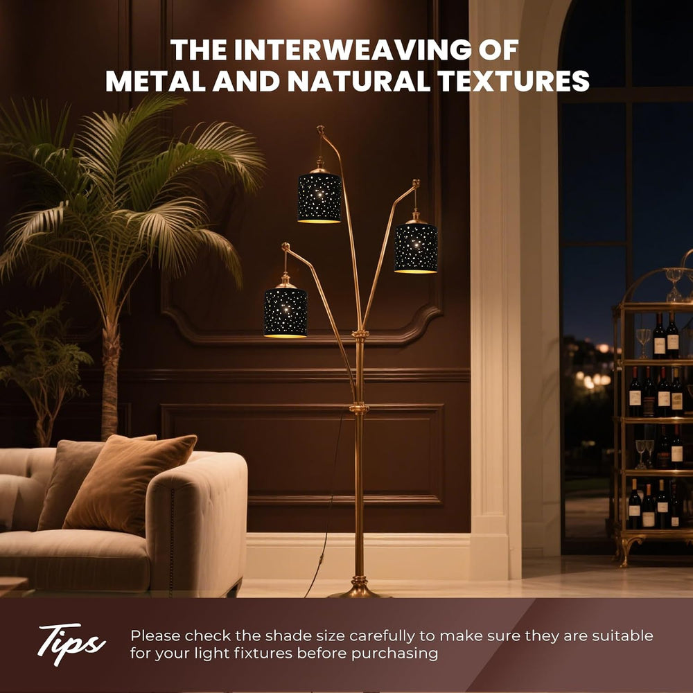2 Pack Small Metal Lamp Shades, Cylinder Metal