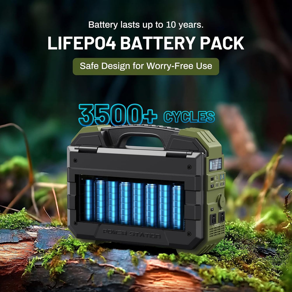 BROWEY 1600W (3200W Peak) Portable Power Station with Built-in Solar Panel