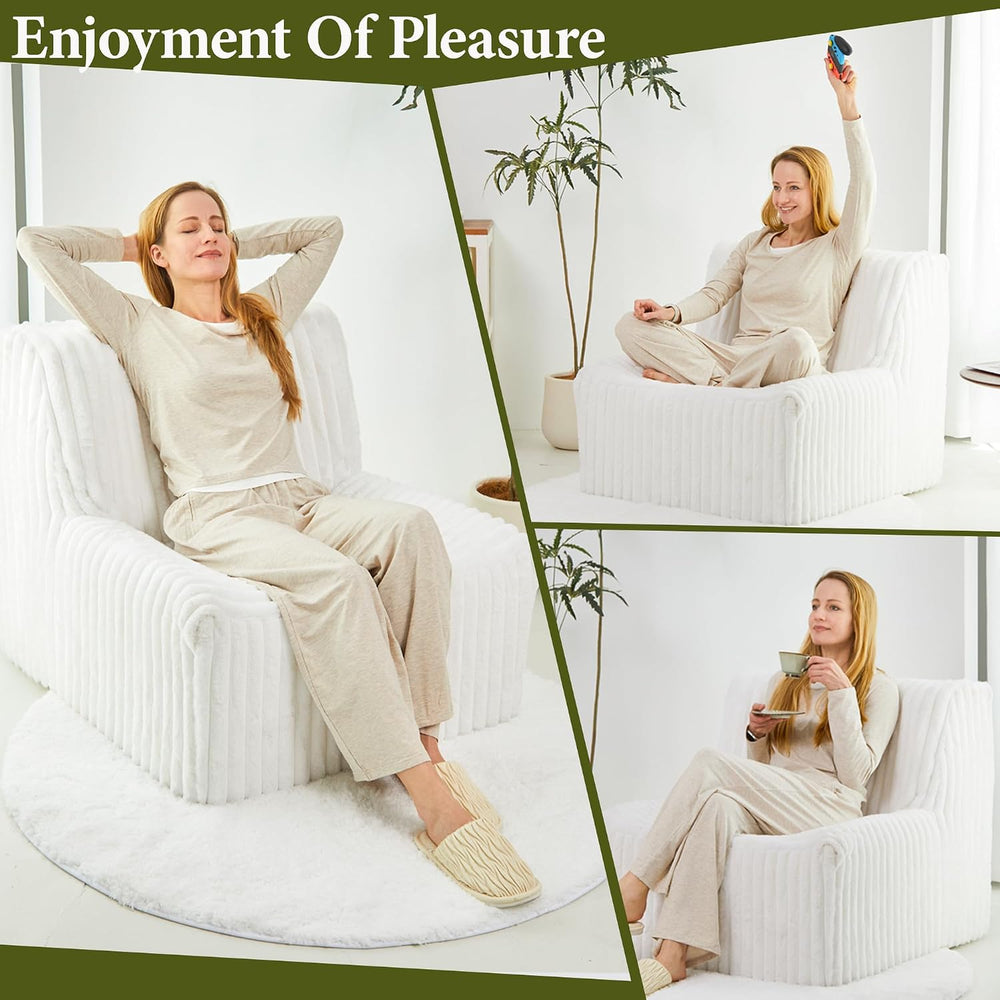 Trenda 32'' Armless Accent Chair, Boneless Space-Saving Reading Chair