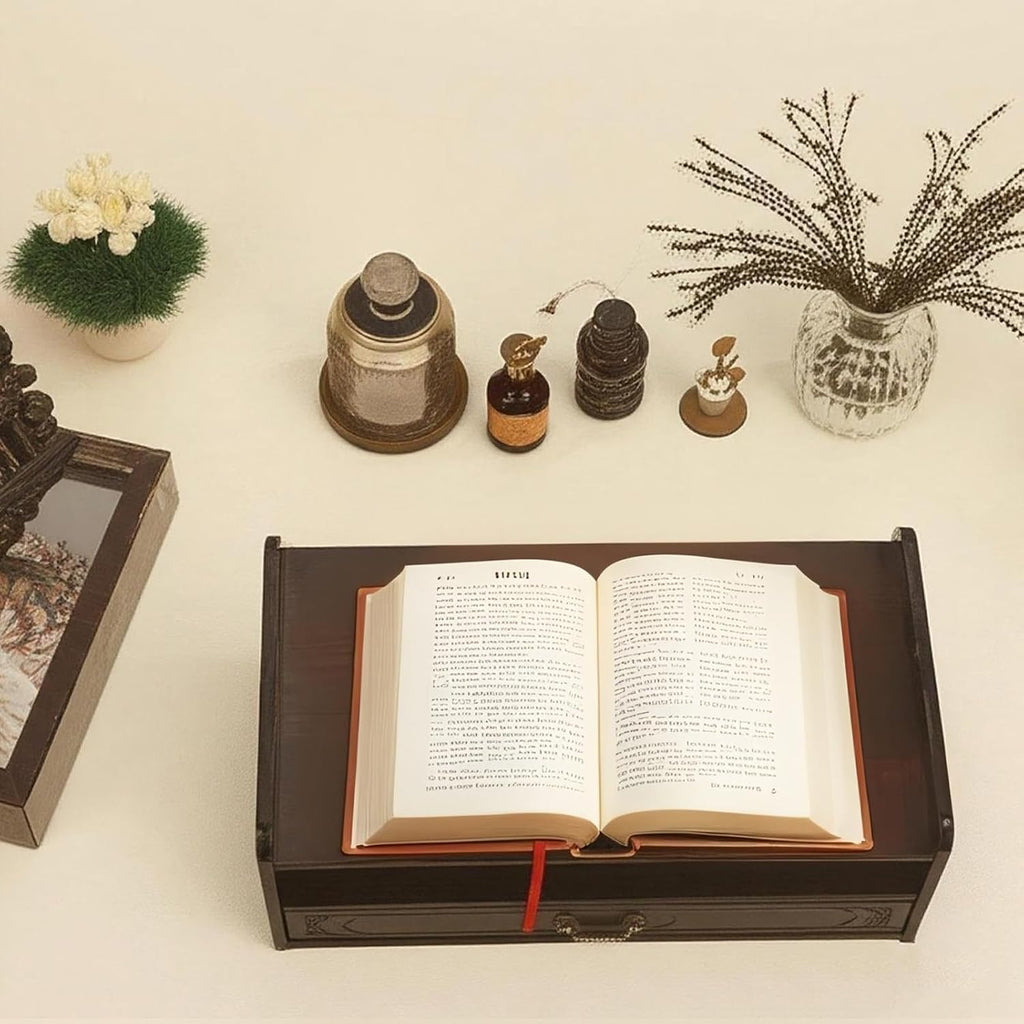 Meditation Table Altar,Small Altar Table,Hand Carved Natural Brown Wood Small Puja Table, Used in The Tea Table Japanese,Study Room,Yoga Room.IT is 20.5 Inches Long,10 Inches Wide, 11 Inches Tall