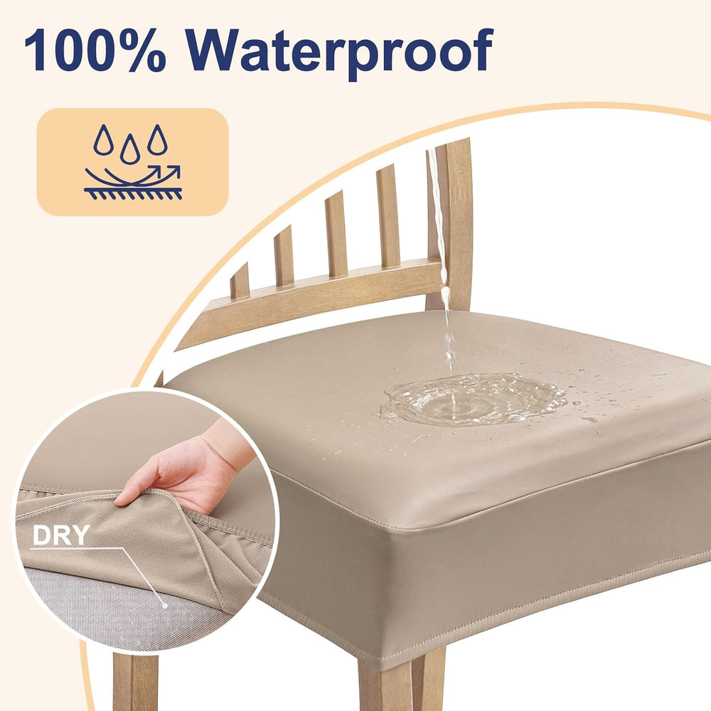Smiry Waterproof Pu Leather Seat Covers for Dining Room Chairs Set of 8