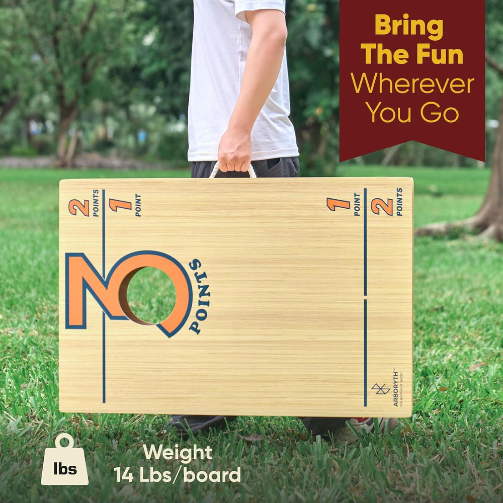 Regulation Cornhole Board Set - Dare to Play at 4x2 ft or 3x2 ft