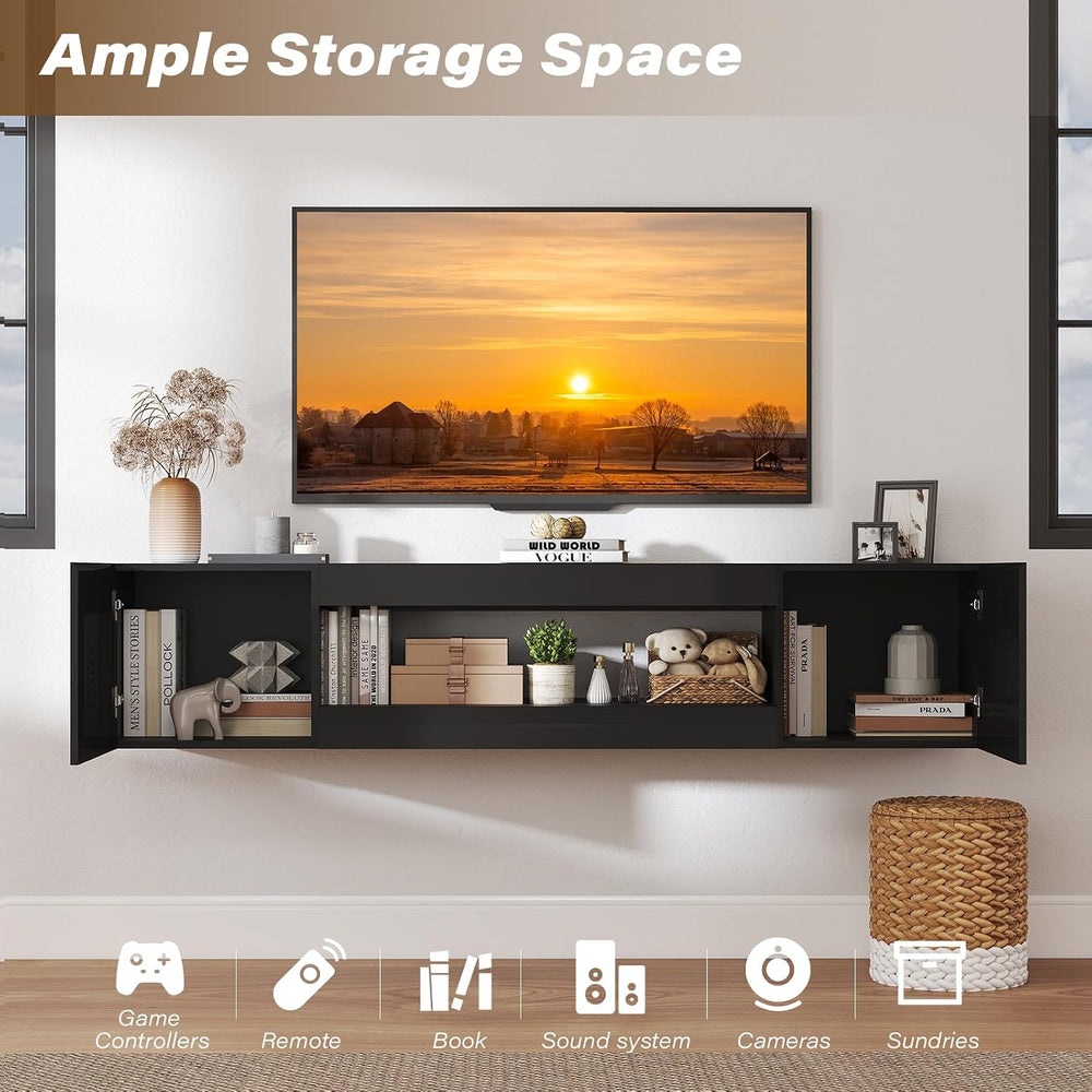 70" Floating TV Stand Wall Mounted with Storage for TVs Up to 80"