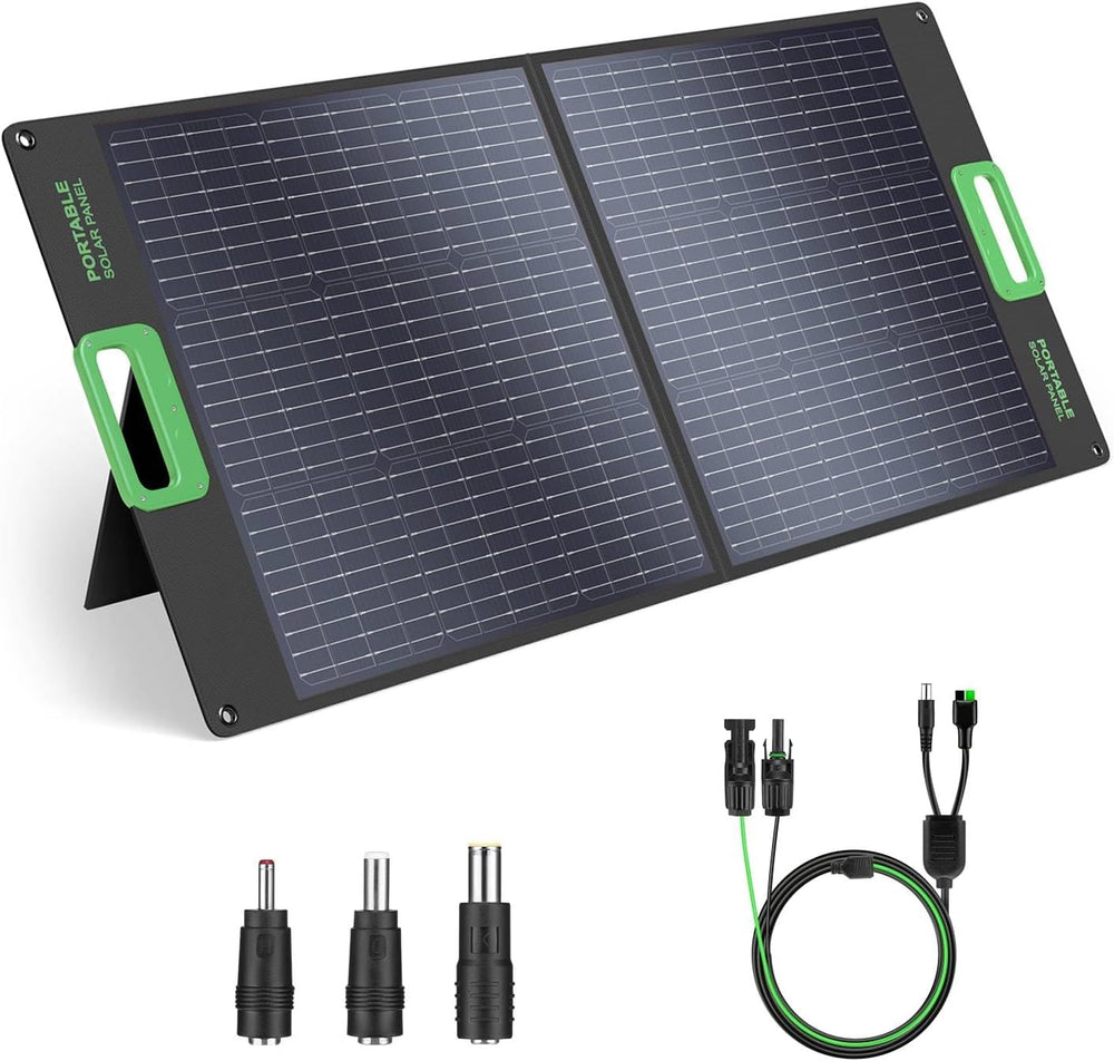 100W Portable Solar Panel for Power Station Generator, Waterproof Foldable
