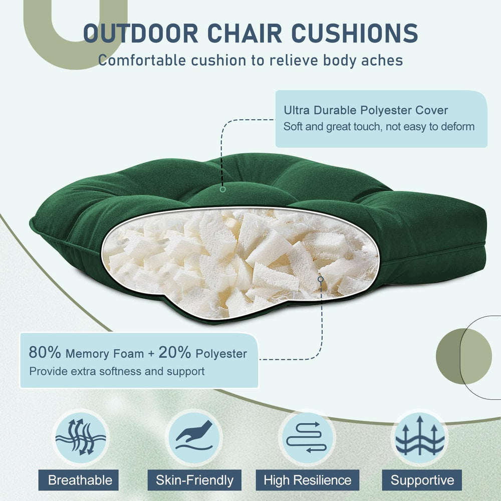downluxe Outdoor Chair Cushions Set of 4 for Patio Furniture, Water Resistant...