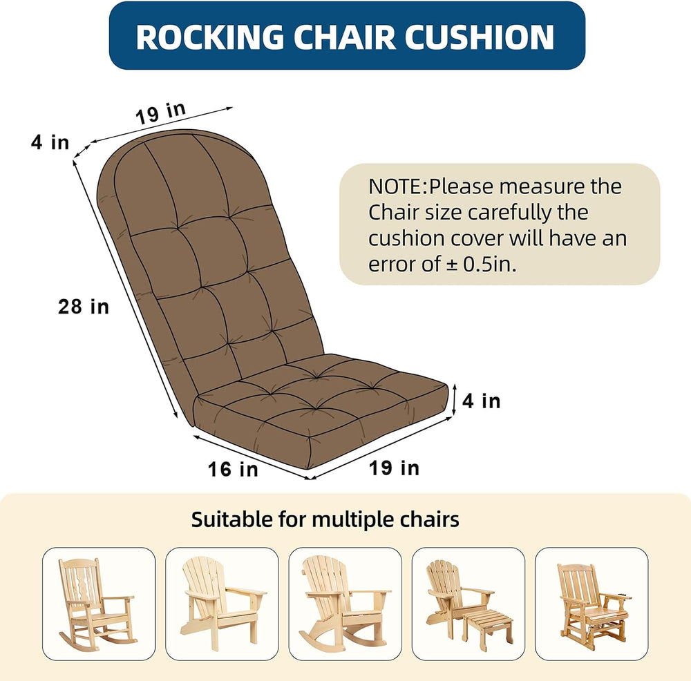 Adirondack Chair Cushion with Non-Slip & Waterproof, 44x19x4 Inch Thick H...