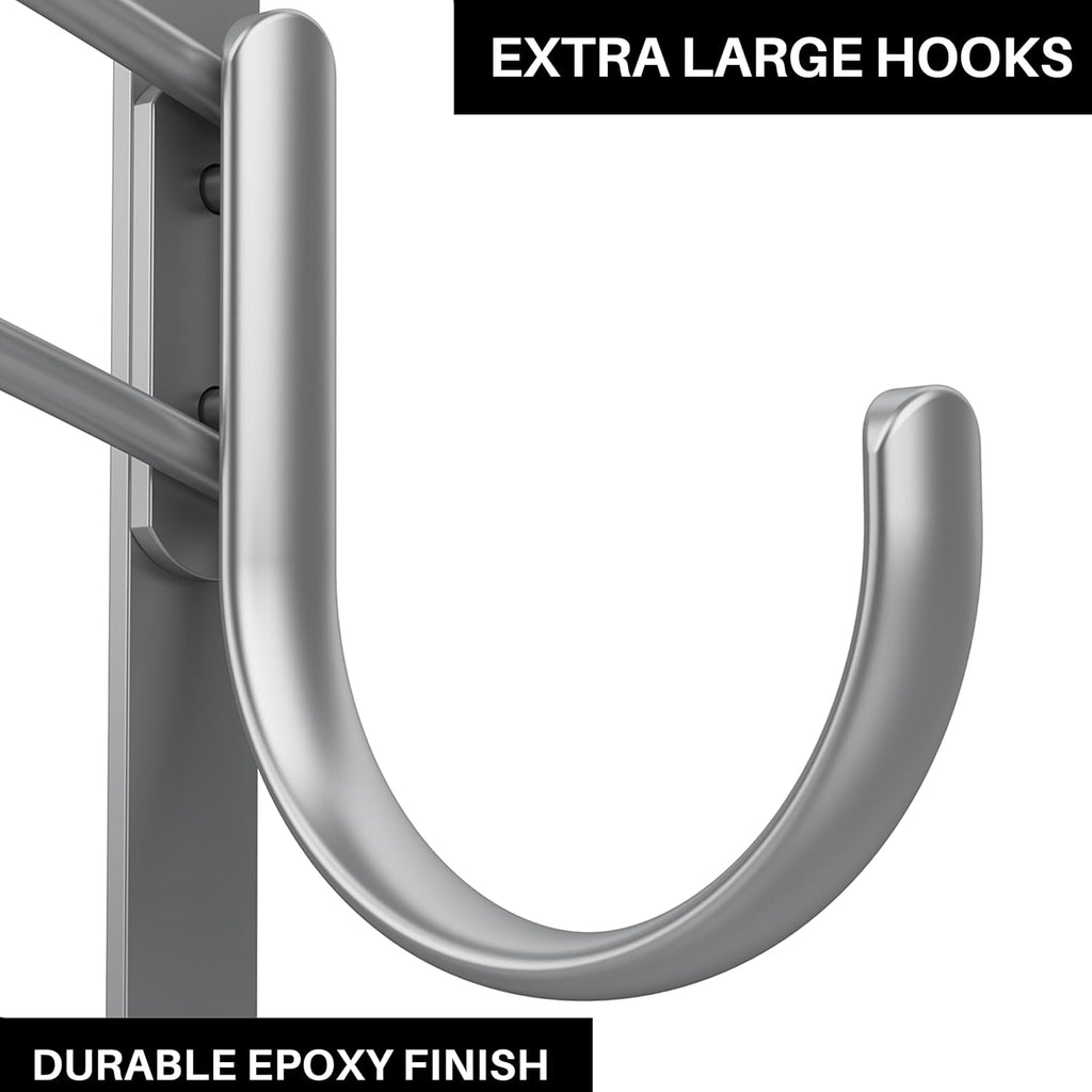 LYNK PROFESSIONAL® HOME™ Over the Door Hooks - 14 Hook – Over the Door Coat Rack - Over the Door Hanger - Hanging Towels or Clothes - Bathroom, Bedroom, Laundry Room - Lifetime Ltd. Warranty, Platinum