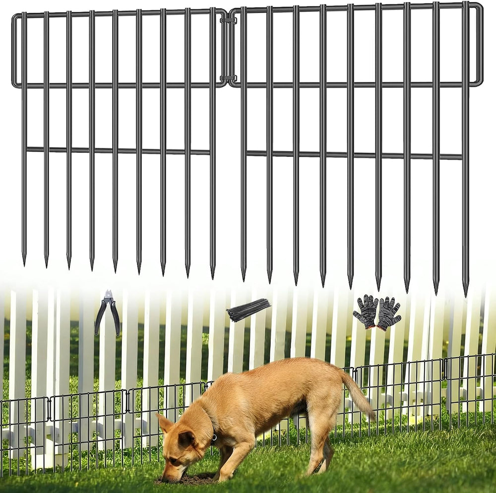 25 Panels Garden Fencing Animal Barrier, 17in (H) X 27ft (L) No Dig Dog Fence...