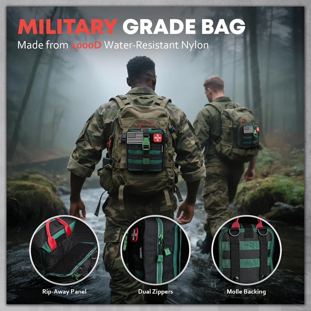 Survival First Aid Kit - IFAK Trauma Kit with Trauma Bandage, Splint, Tourniq...