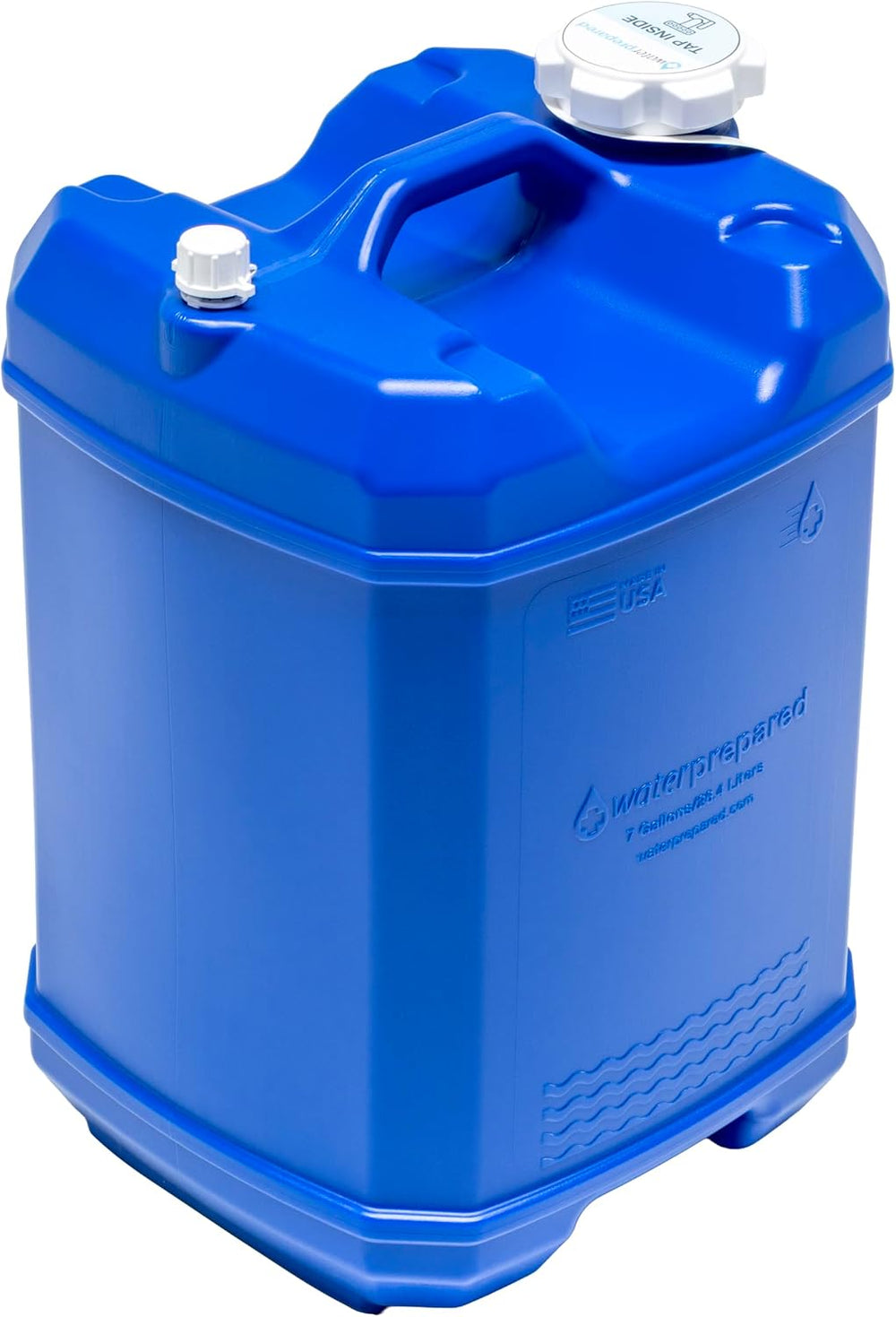 WaterPrepared ReadyJug 7 Gallon Portable Emergency Water Tank, Blue
