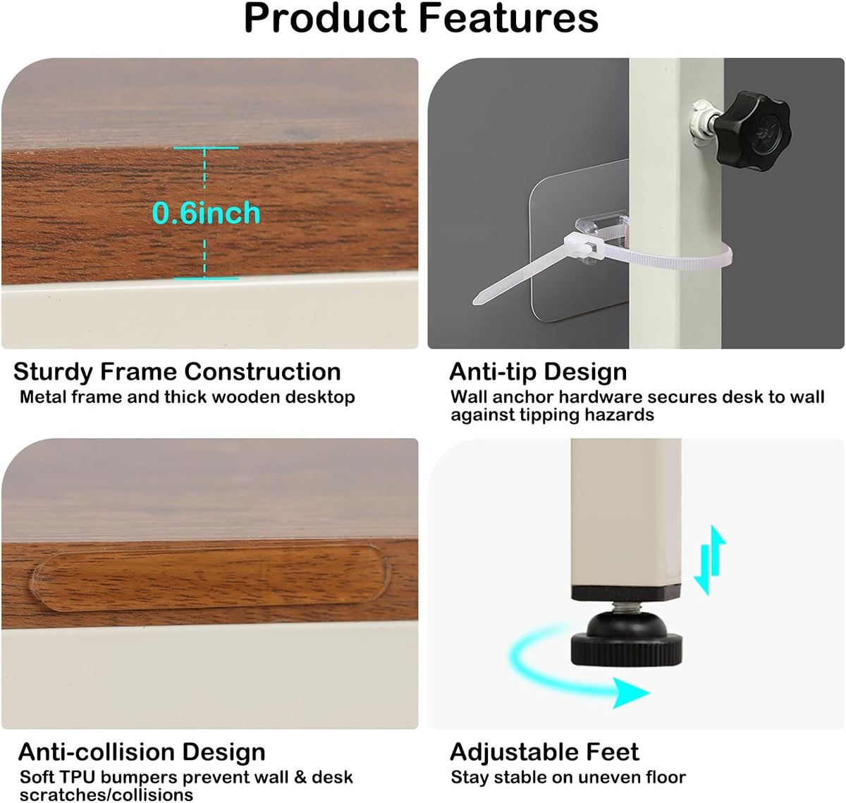 Narrow Console Table, 78.8" Sofa Table Adjustable Height Behind Couch Table