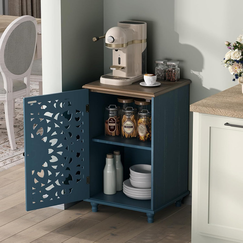 JOINICE 27" Small Accent Storage Cabinet with Door for Living Room,Blue