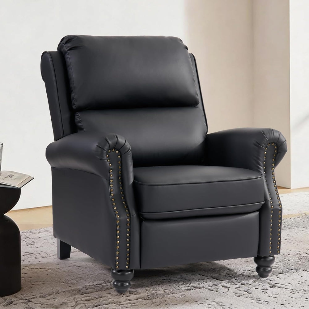 CANMOV Pushback Recliner Chair Faux Leather Armchair Push Back Recliner with ...