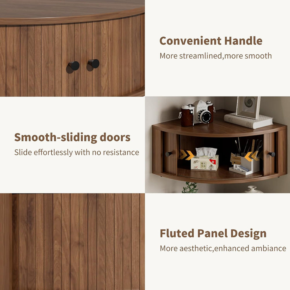 Corner Shelves Wall Cabinet Set of 3, Floating Corner Shelf Organizer with Sl...