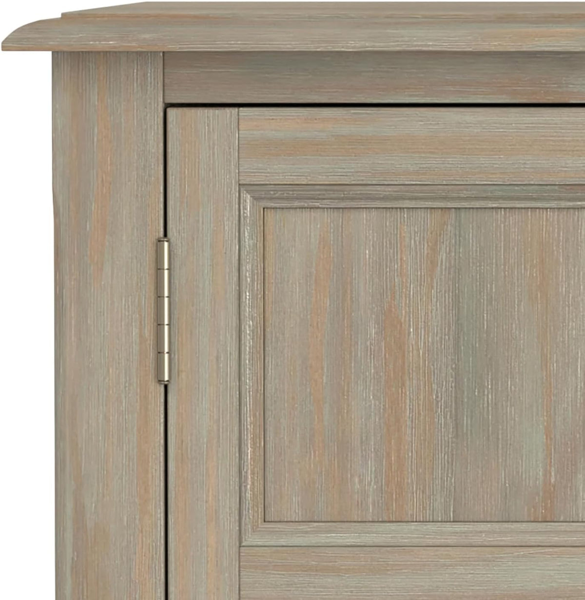 SIMPLIHOME Burlington 30" Wide Solid Wood Cabinet in Distressed Grey