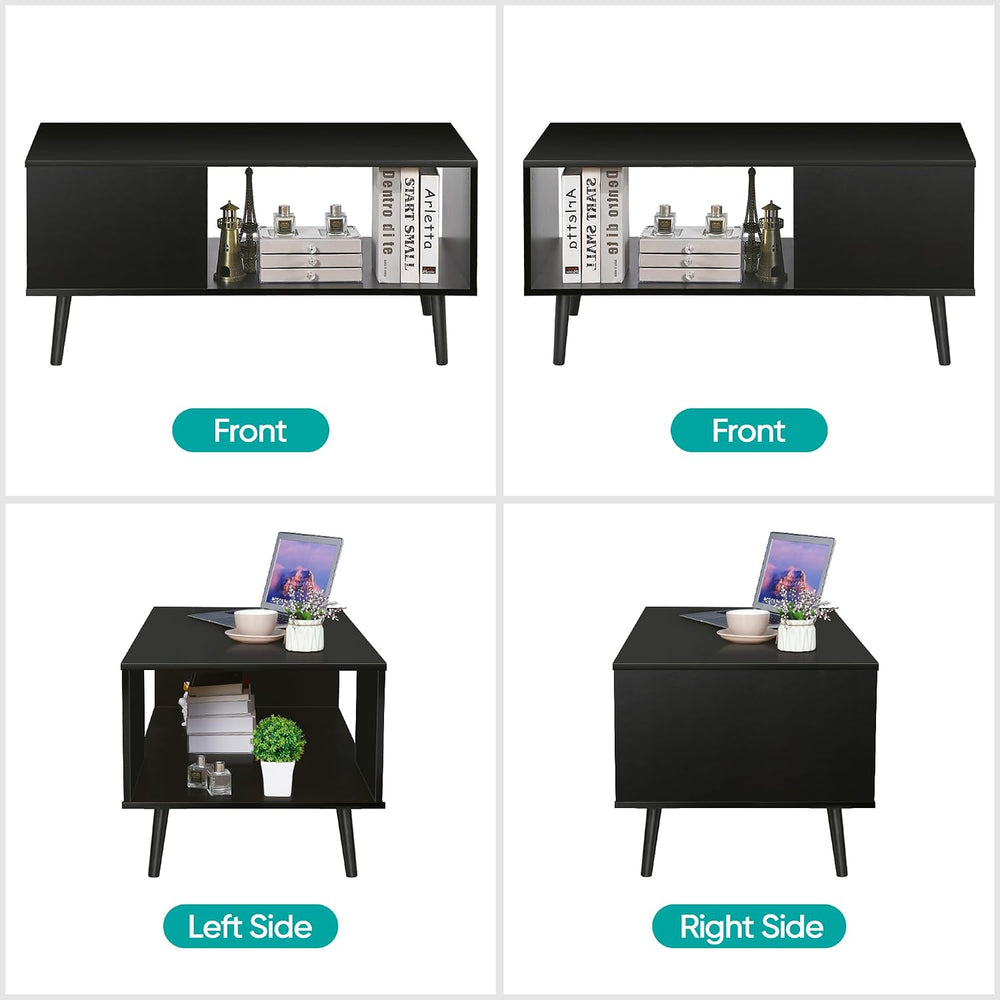 SUPER DEAL 2 Tier Coffee Table for Living Room, 40 Inch Rectangle Accent Cent...