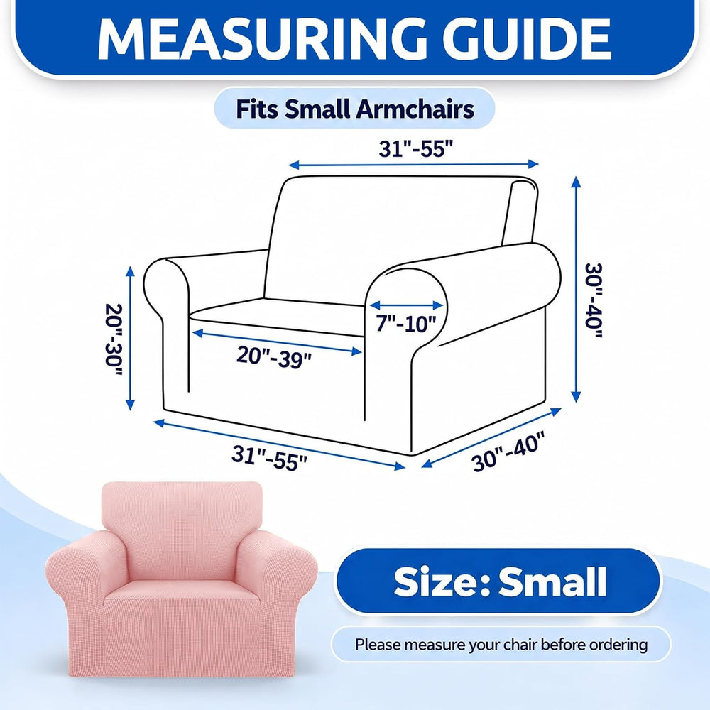 KEKUOU Stretch Chair Sofa Slipcover, Single Couch Cover,Dusty Pink