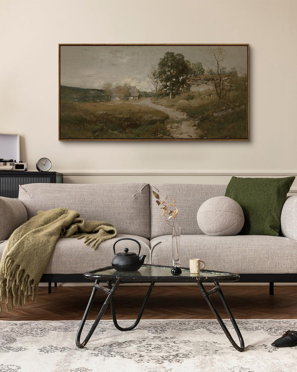 InSimSea Extra Large Framed Vintage Wall Art, Rustic Landscape,48x24in
