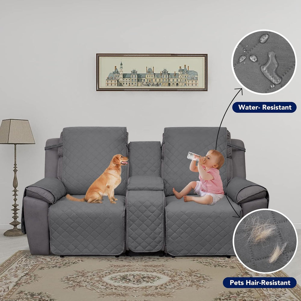 PureFit Water Resistant Reversible Loveseat Recliner Couch Cover for Double w...
