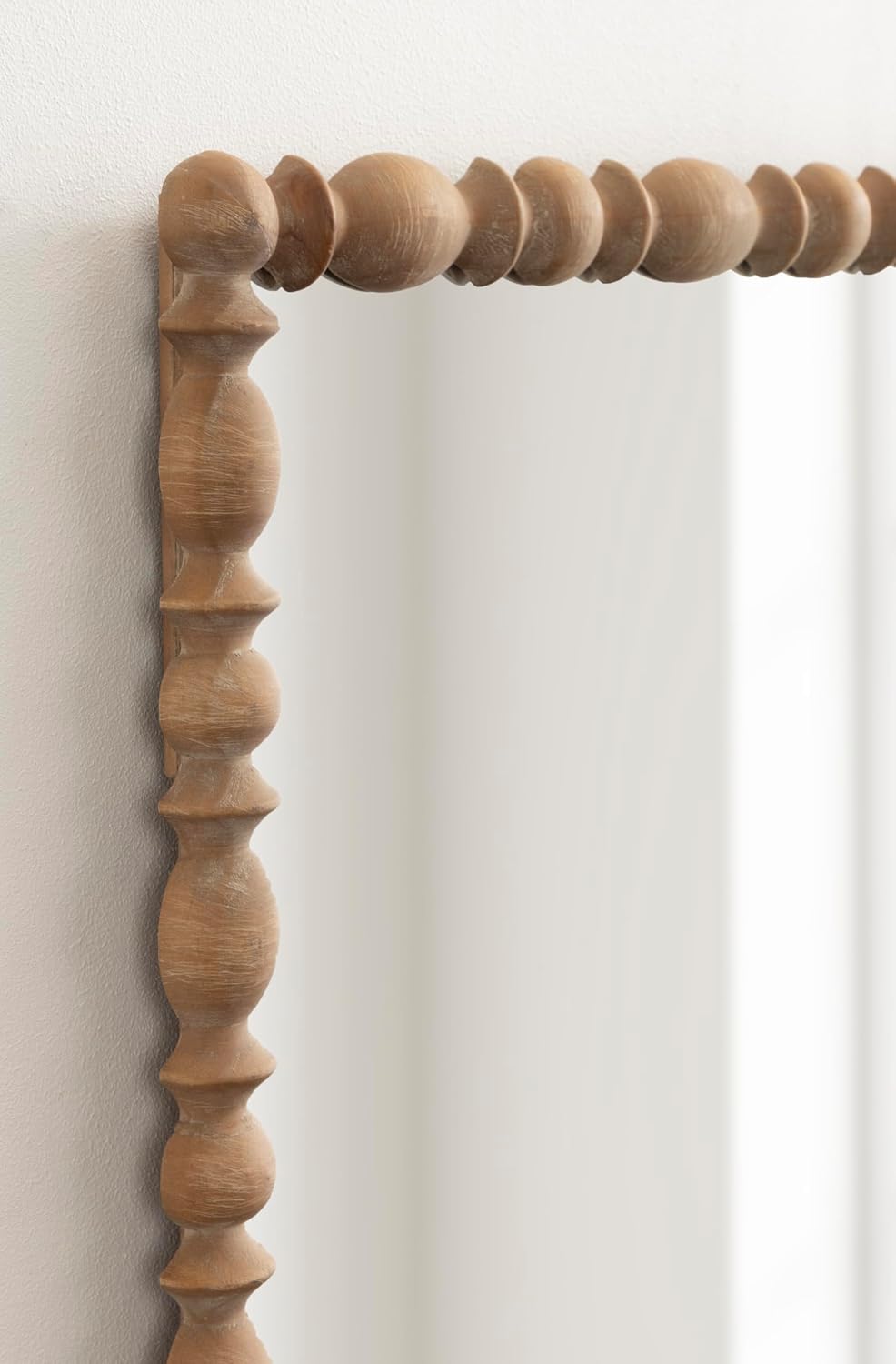 Kate and Laurel Prindle Turned Wood Beaded Rectangle Mirror