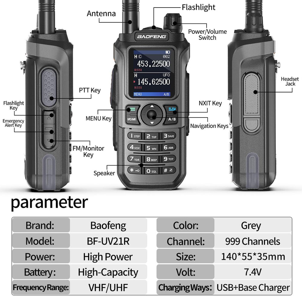 Ham Radio Baofeng Radio UV-21R Ham Radio Handheld Long Range Two Way Radio fo...