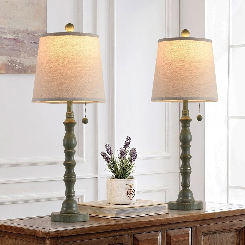 Lamps Set of 2 Modern Farmhouse Table Lamp Bedside Reading Lamps Living Room ...