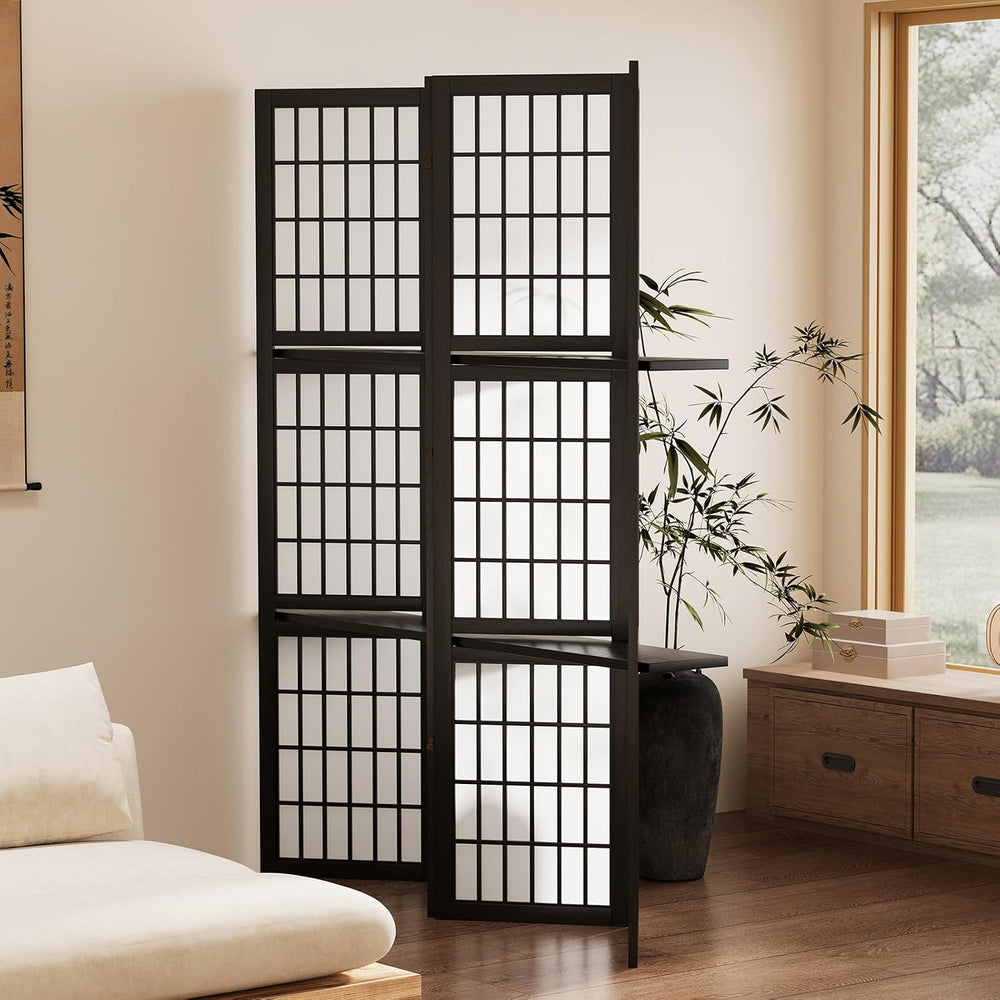 5.6FT Room Divider and Folding Portable Partition Screen, Chinese Japanese Sh...