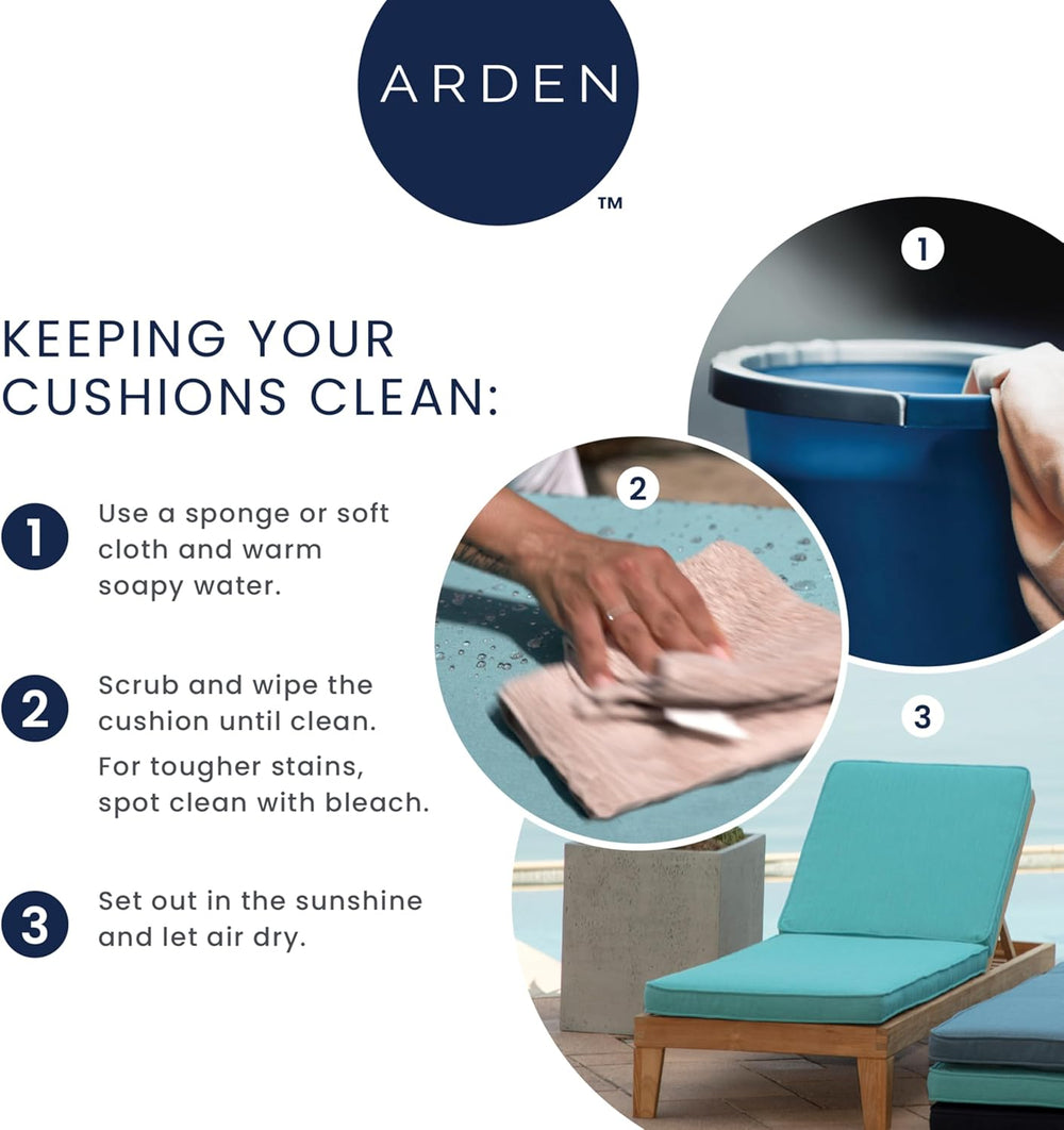 Arden Outdoor Deep Seat Cushion Set, Foam, 4-Pack, 22x24, Clark Blue